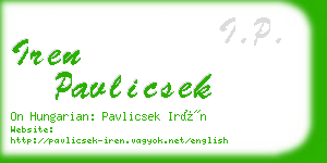 iren pavlicsek business card